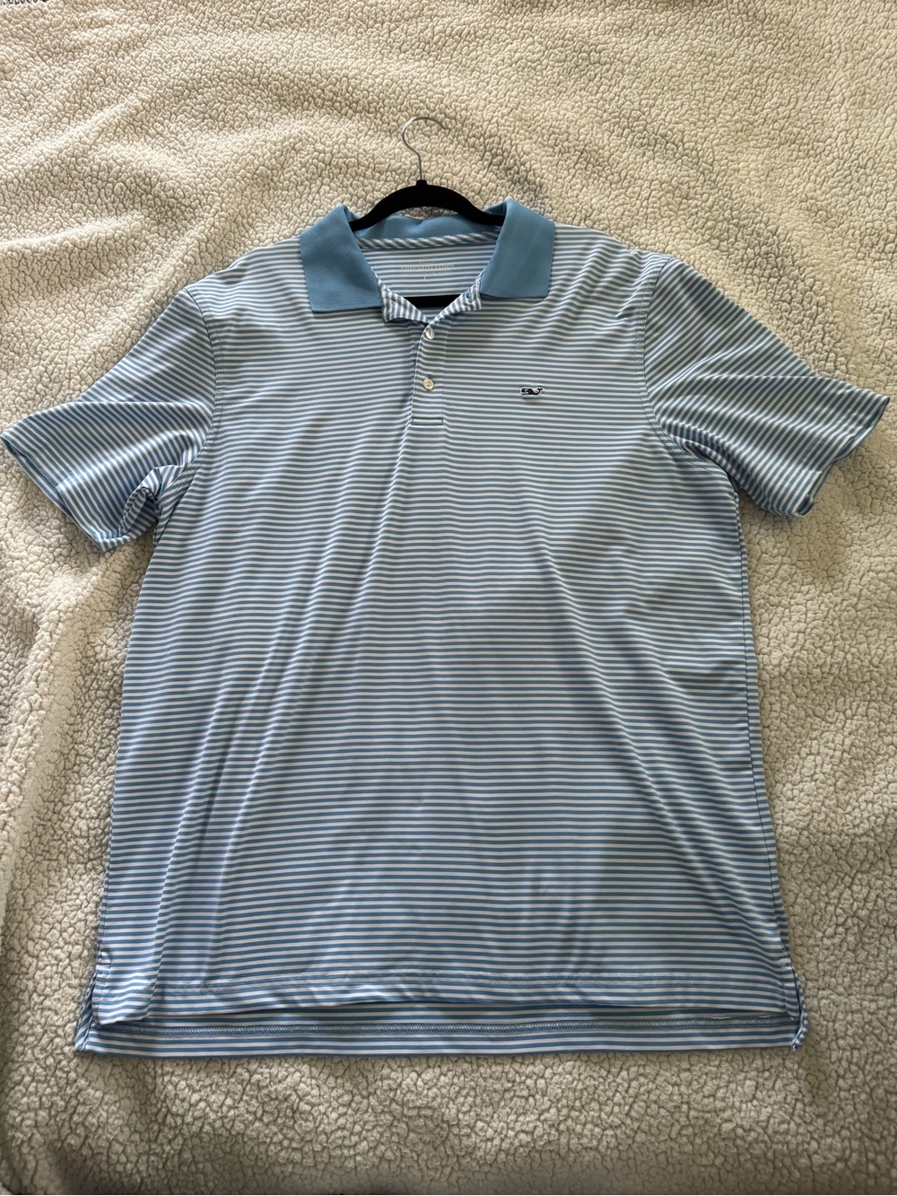 Vineyard Vines Light Blue & White Striped Polo
